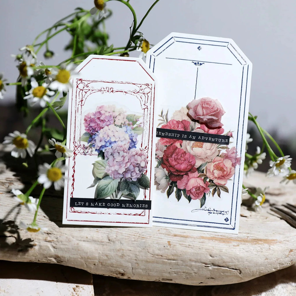 Vellum Floral Stickers – Botanical Sticker Pack Iris, Peony