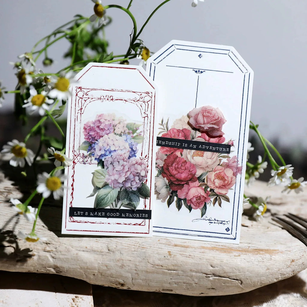 Vellum Floral Stickers – Botanical Sticker Pack Iris, Peony