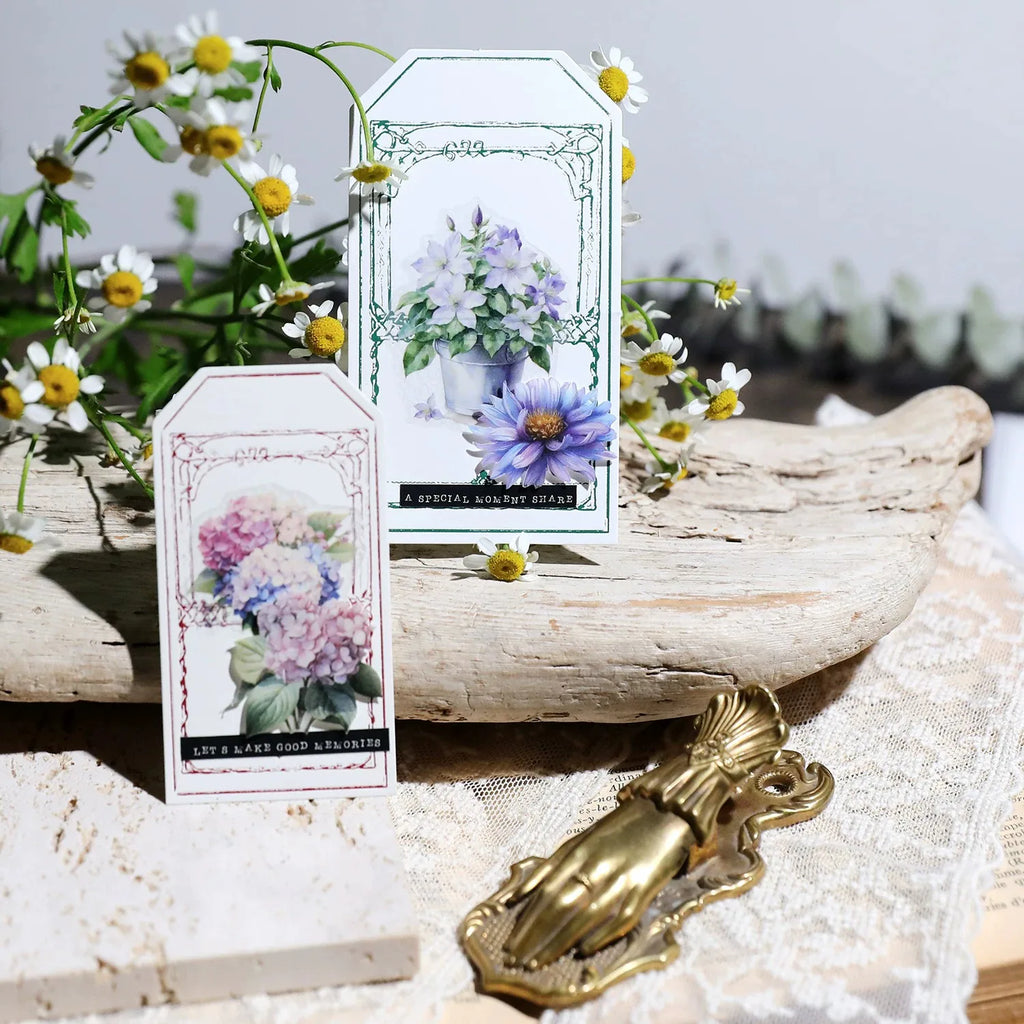 Vellum Floral Stickers – Botanical Sticker Pack Iris, Peony
