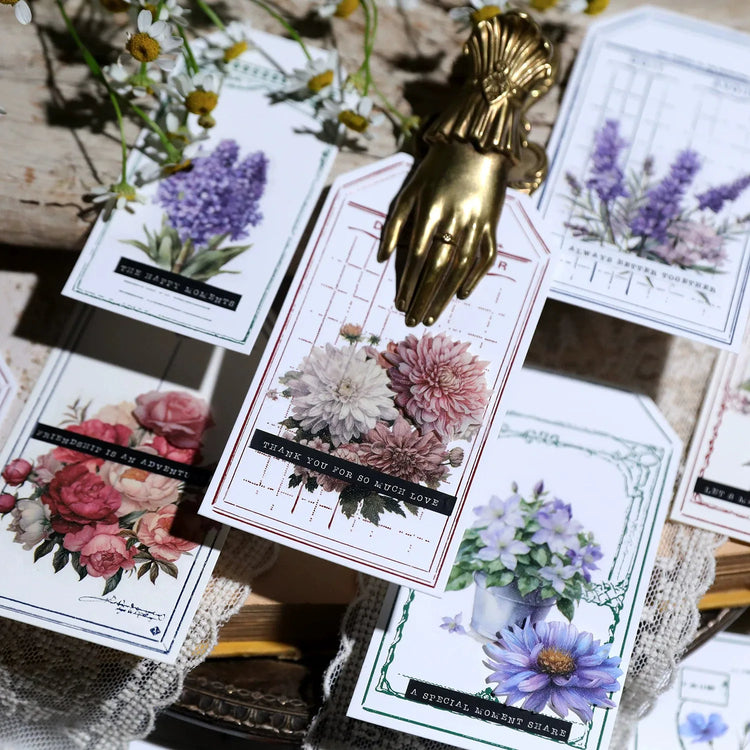 Vellum Floral Stickers – Botanical Sticker Pack Iris, Peony