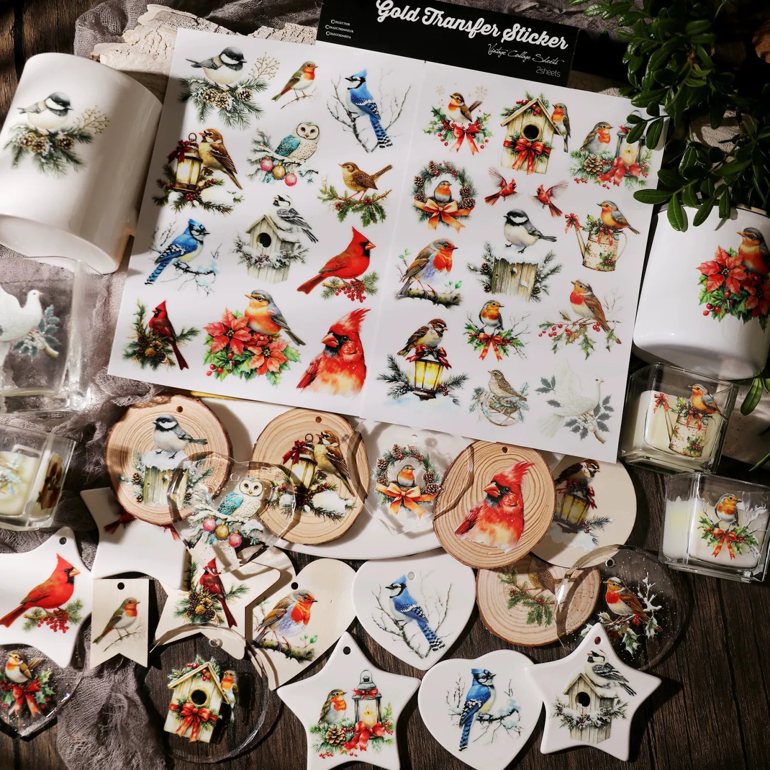 Vintage Aesthetic Bird Transfer Stickers