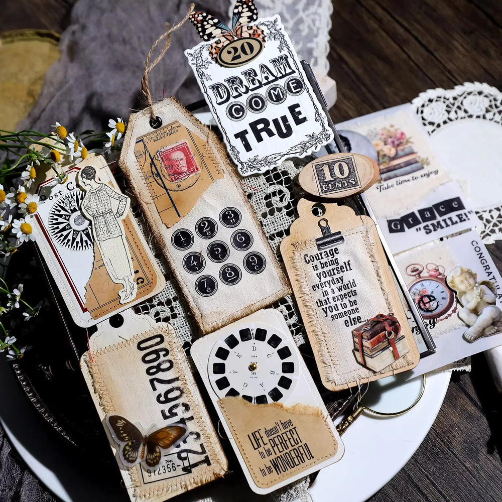 Vintage Alphabet & Number Rub-On Stickers