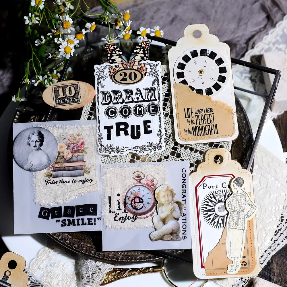 Vintage Alphabet & Number Rub-On Stickers