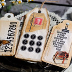 Vintage-Alphabet- und Zahlenaufkleber zum Aufreiben