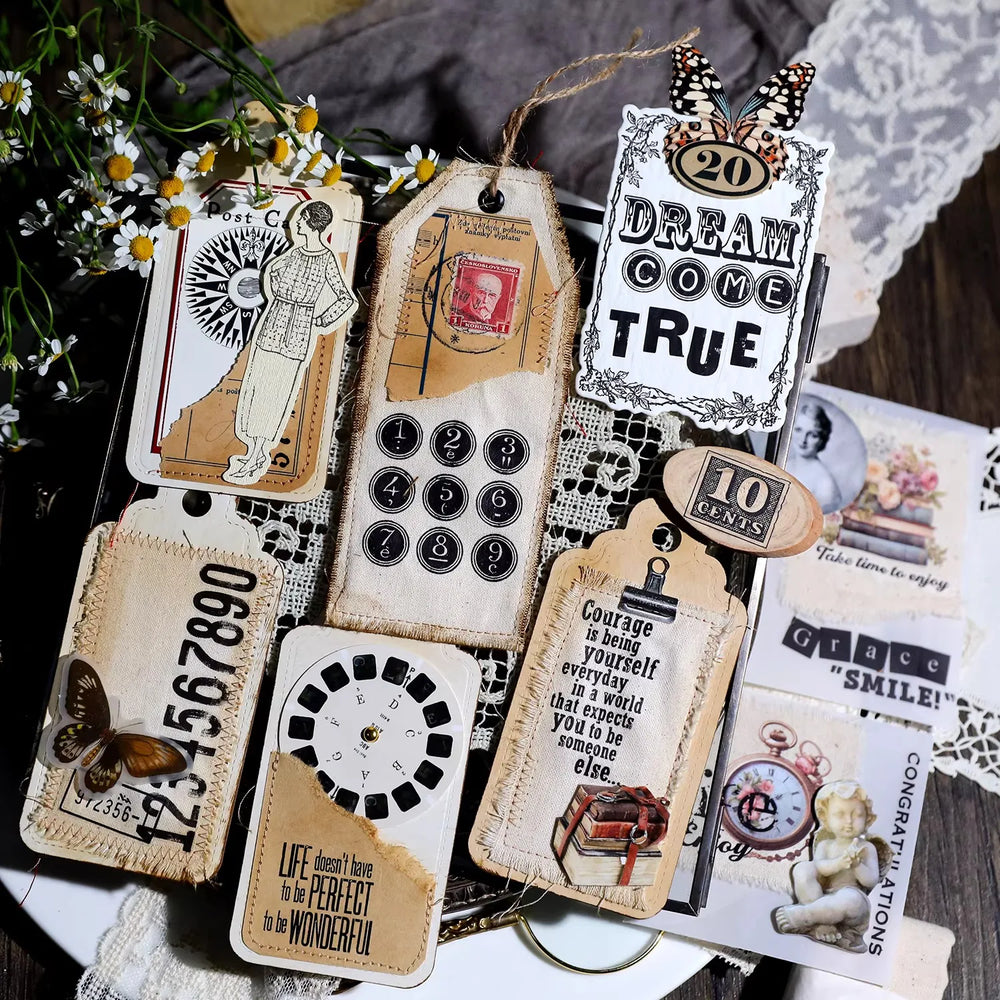Vintage Alphabet & Number Rub-On Stickers