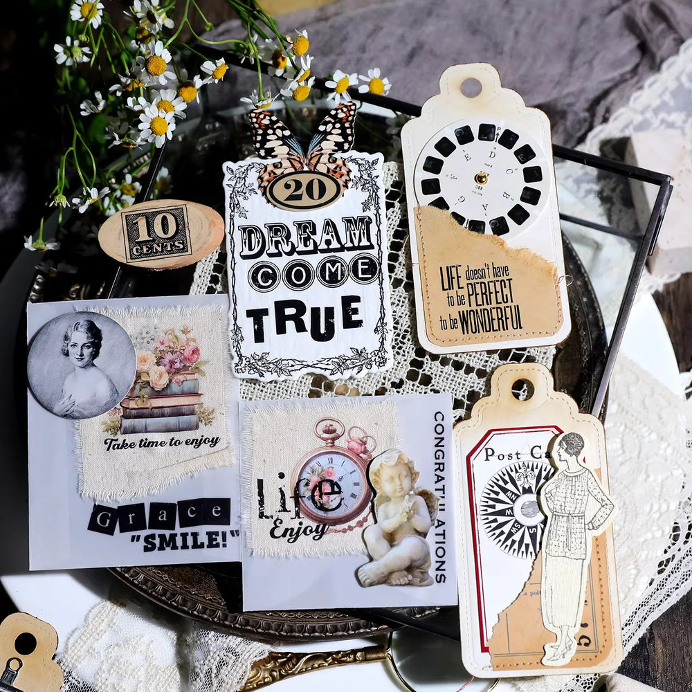 Vintage Alphabet & Number Rub-On Stickers