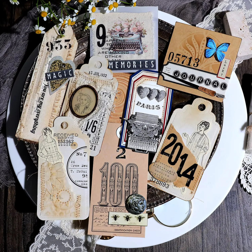 Vintage Alphabet & Number Rub-On Stickers