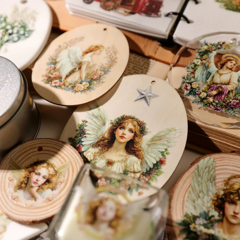 Autocollants de transfert vintage en cristal motif ange pour les loisirs créatifs
