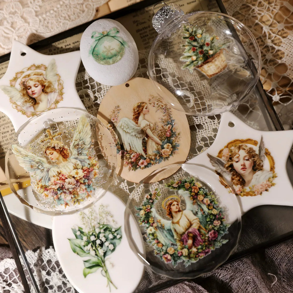 Autocollants de transfert vintage en cristal motif ange pour les loisirs créatifs