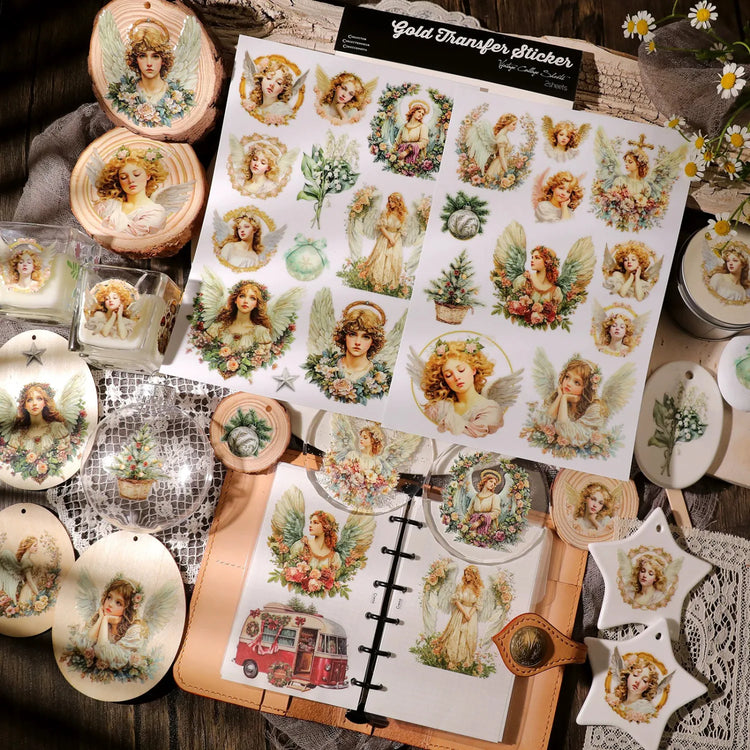 Autocollants de transfert d'anges vintage pour l'artisanat