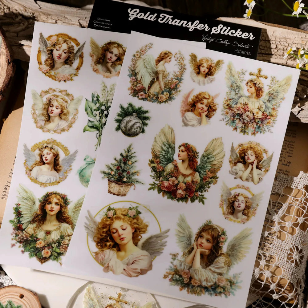 Autocollants de transfert vintage en cristal motif ange pour les loisirs créatifs