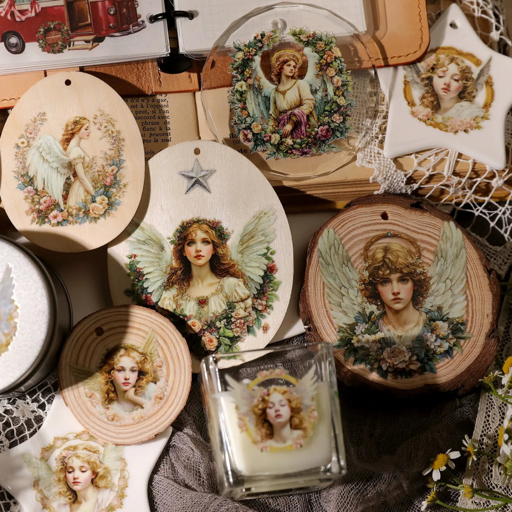 Autocollants de transfert vintage en cristal motif ange pour les loisirs créatifs