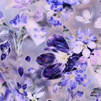 Vintage Blue Purple Floral Die-Cut Washi Tape / PET Tape