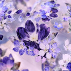 Vintage Blue Purple Floral Die-Cut Washi Tape / PET Tape