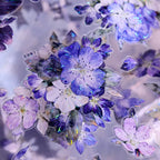 Vintage Blue Purple Floral Die-Cut Washi Tape / PET Tape
