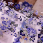 Vintage Blue Purple Floral Die-Cut Washi Tape / PET Tape