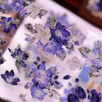Vintage Blue Purple Floral Die-Cut Washi Tape / PET Tape