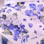Vintage Blue Purple Floral Die-Cut Washi Tape / PET Tape