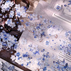 Vintage Blue Sakura Die-Cut Washi & PET Tape