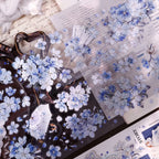 Vintage Blue Sakura Die-Cut Washi & PET Tape
