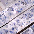 Vintage Blue Sakura Die-Cut Washi & PET Tape