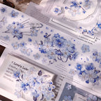 Vintage Blue Sakura Die-Cut Washi & PET Tape