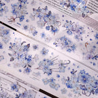 Vintage Blue Sakura Die-Cut Washi & PET Tape