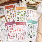 Vintage Botanical & Butterfly Rub-On Stickers