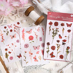 Vintage Botanical & Butterfly Rub-On Stickers