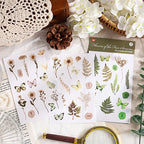 Vintage Botanical & Butterfly Rub-On Stickers