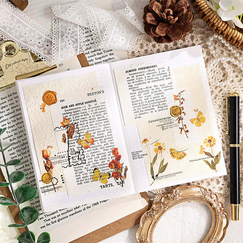 Vintage Botanical & Butterfly Rub-On Stickers