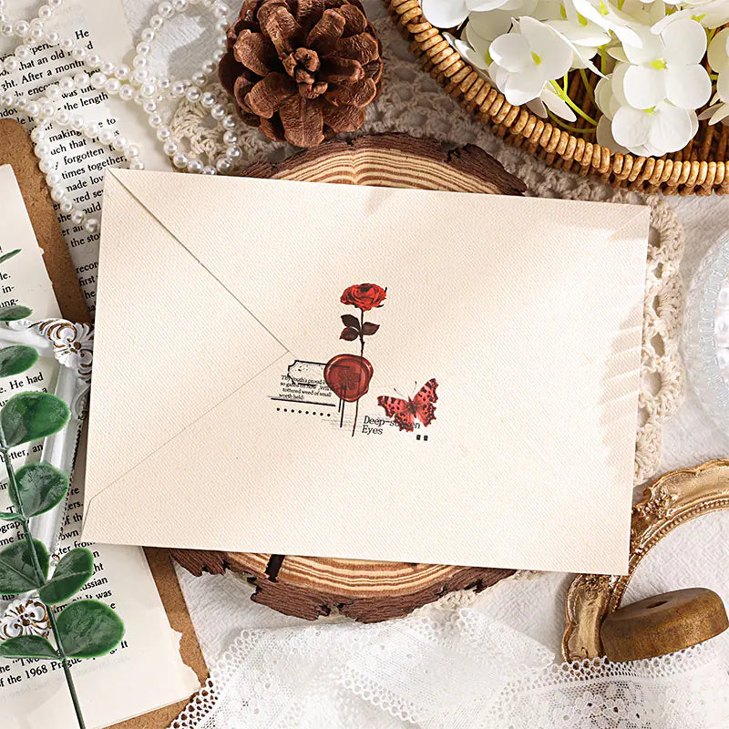 Vintage Botanical & Butterfly Rub-On Stickers
