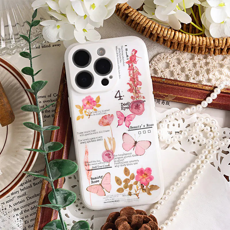 Vintage Botanical & Butterfly Rub-On Stickers