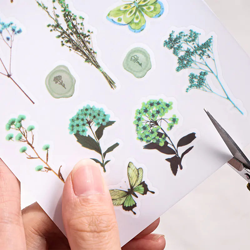 Vintage Botanical & Butterfly Rub-On Stickers