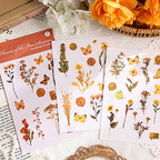 Vintage Botanical & Butterfly Rub-On Stickers