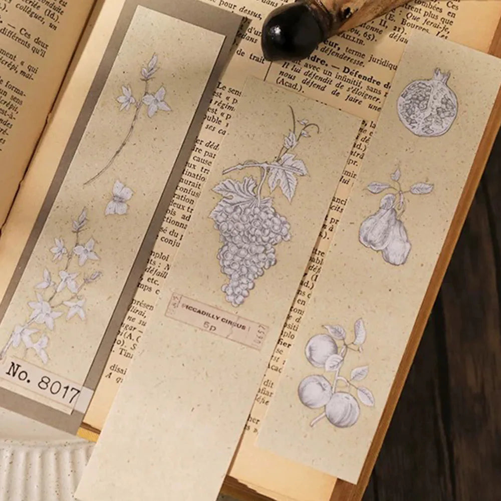 Vintage Botanische Line Art Rub-on Sticker