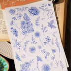 Vintage Botanische Line Art Rub-on Sticker