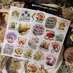 Vintage Botanical & Quote Transfer Stickers