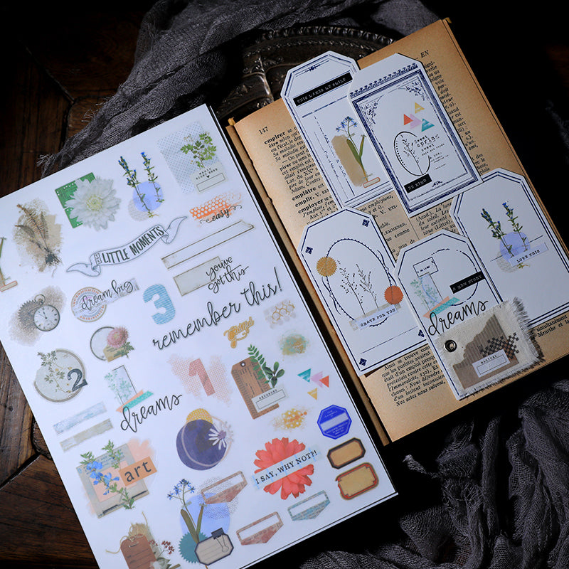 Vintage Botanical Rub-On Stickers Ephemera for Junk Journaling
