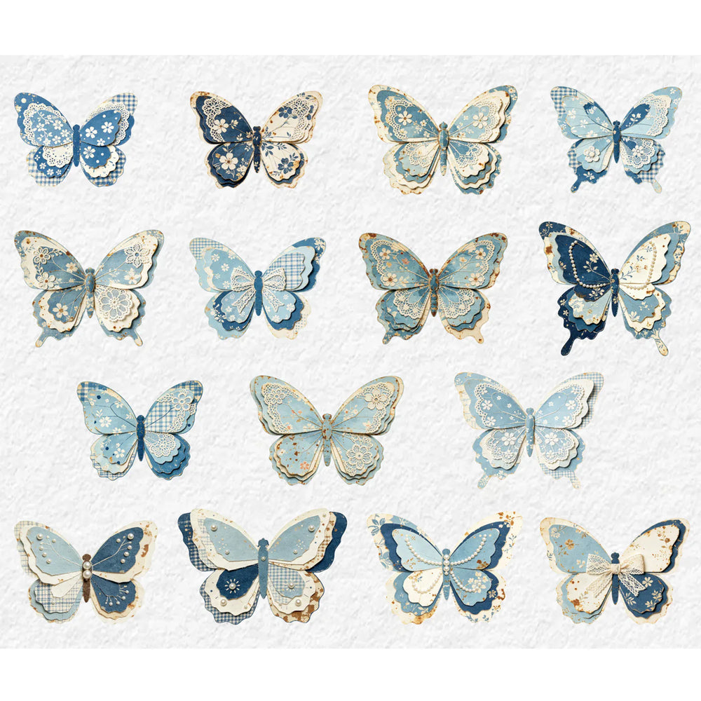Autocollants papillon vintage