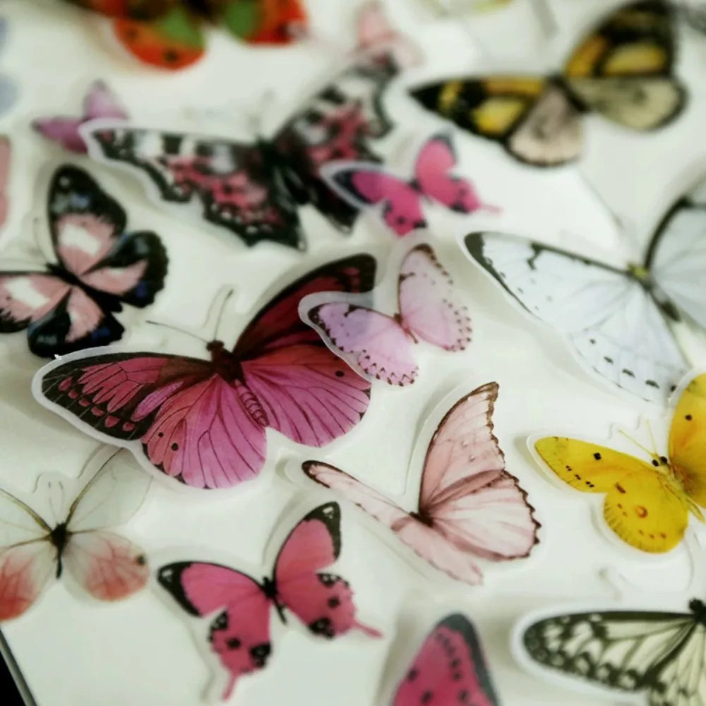Vintage Schmetterling Pergament-Aufkleber