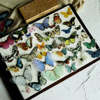 Vintage Schmetterling Pergament-Aufkleber