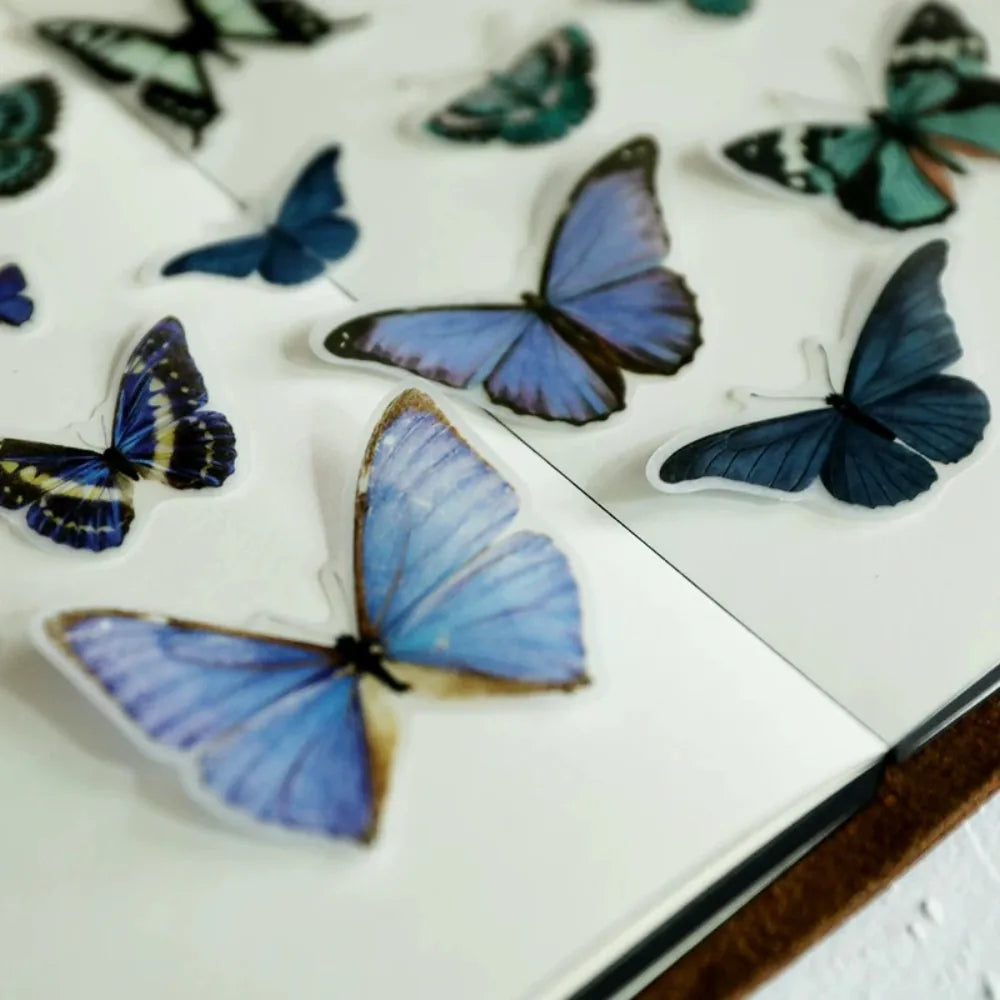 Vintage Schmetterling Pergament-Aufkleber
