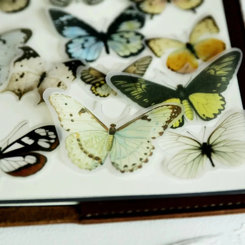 Vintage Schmetterling Pergament-Aufkleber