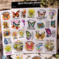 Vintage Butterfly Waterproof Transfer Stickers | Crystal Clear Cup Decals