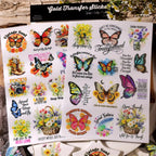 Vintage Butterfly Waterproof Transfer Stickers | Crystal Clear Cup Decals