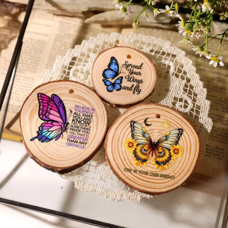 Vintage Butterfly Waterproof Transfer Stickers | Crystal Clear Cup Decals