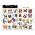 Vintage Butterfly Waterproof Transfer Stickers | Crystal Clear Cup Decals