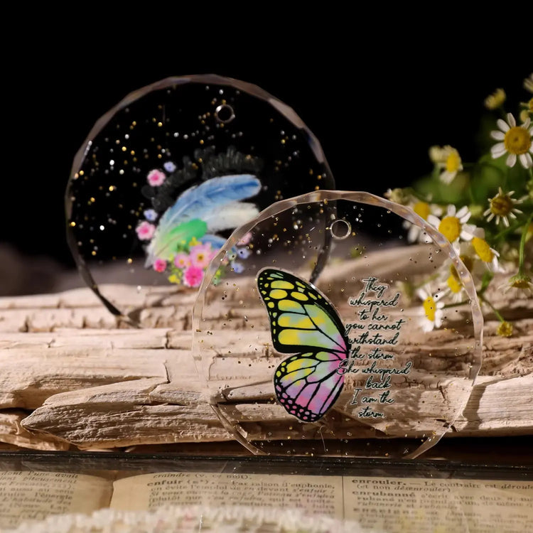 Vintage Butterfly Waterproof Transfer Stickers | Crystal Clear Cup Decals