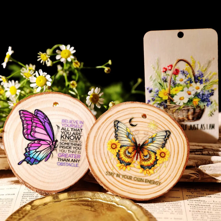 Vintage Butterfly Waterproof Transfer Stickers | Crystal Clear Cup Decals